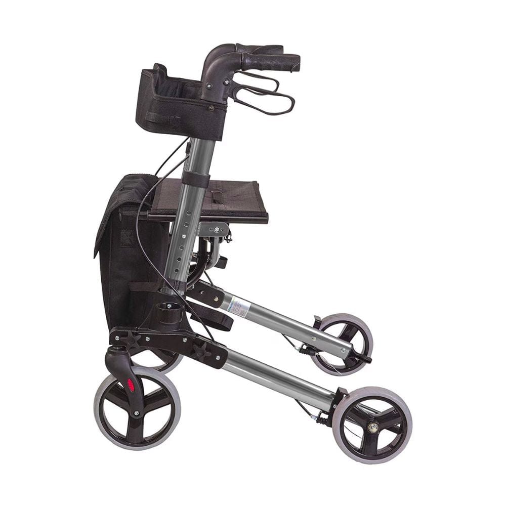 Rollator with four wheels on a white background
