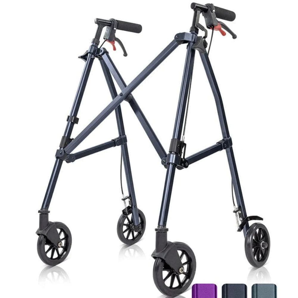Black walker with wheels on a white background Blue