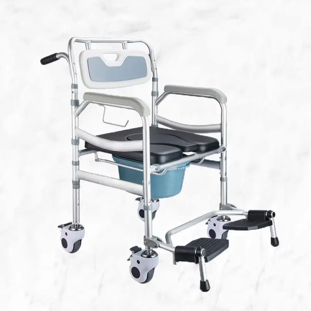 Commode Rolling Transport Toilet Chair