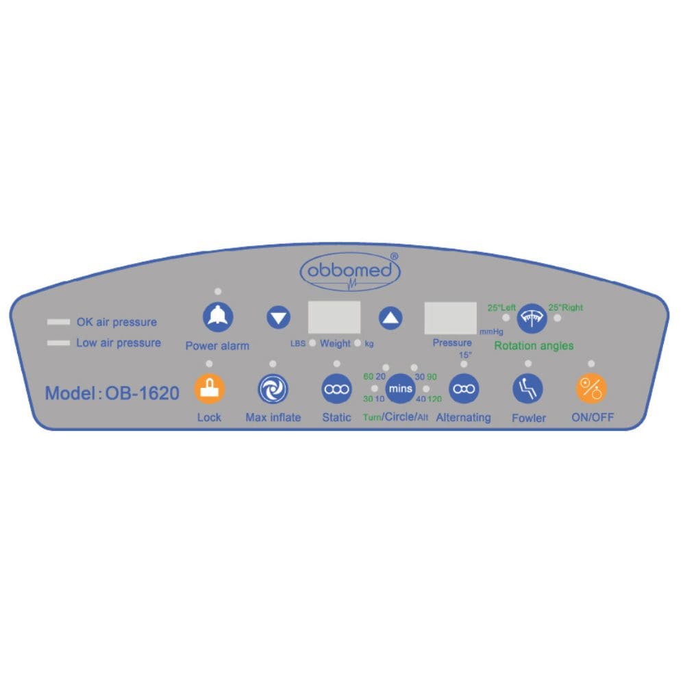 ObboMed OB-1620 StandardAir Medical Air Mattress - Alternating Pressure Lateral Rotation with Low Air Loss for Ulcer Prevention