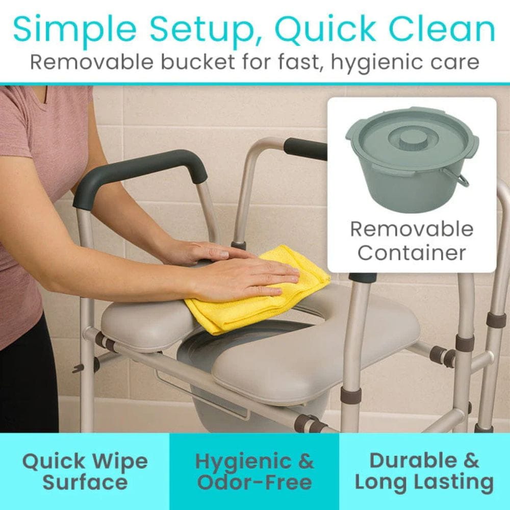 Vive Health Padded 3-in-1 Commode