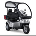 Afikim S3 Touring AT Duo 3-Wheel All-Terrain 2-Seat Mobility Scooter with Canopy in Silver
