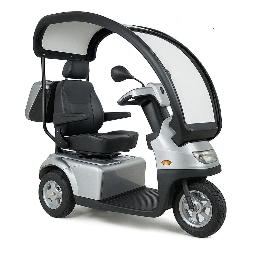 Afikim S3 Touring Mobility Scooter with Canopy in Silver