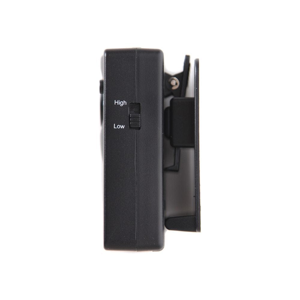 Black electronic device with 'High' and 'Low' settings on a white background