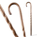 Two wooden walking canes on a white background