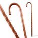 Two wooden walking canes on a white background