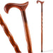 Two wooden walking canes on a white background