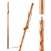 Wooden walking stick with a textured handle on a white background