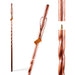 Wooden walking stick with a textured handle on a white background