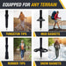 Collage of hiking poles with features like tungsten tips, mud baskets, rubber tips, and snow baskets highlighted.