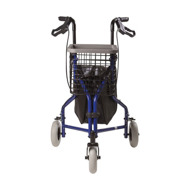 Blue walker with basket on a white background