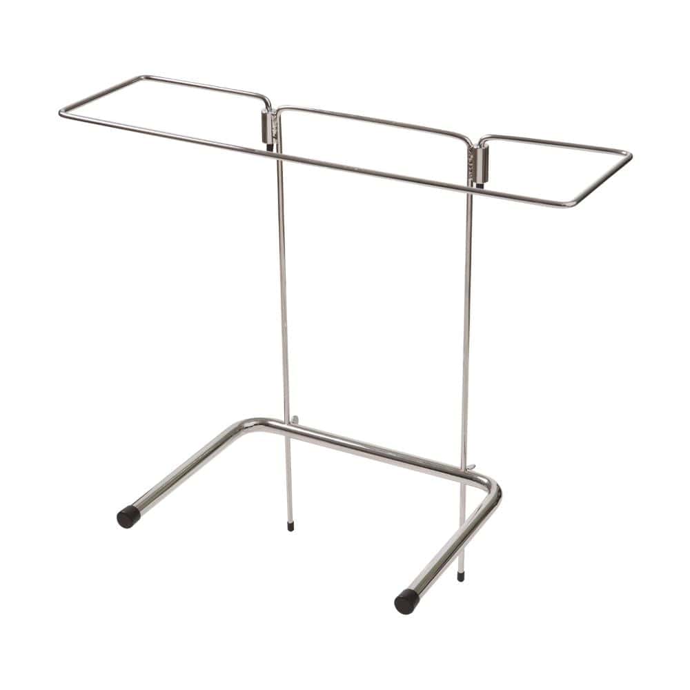 Metal side table with a white background