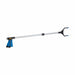 Telescopic pole with blue handles on a white background
