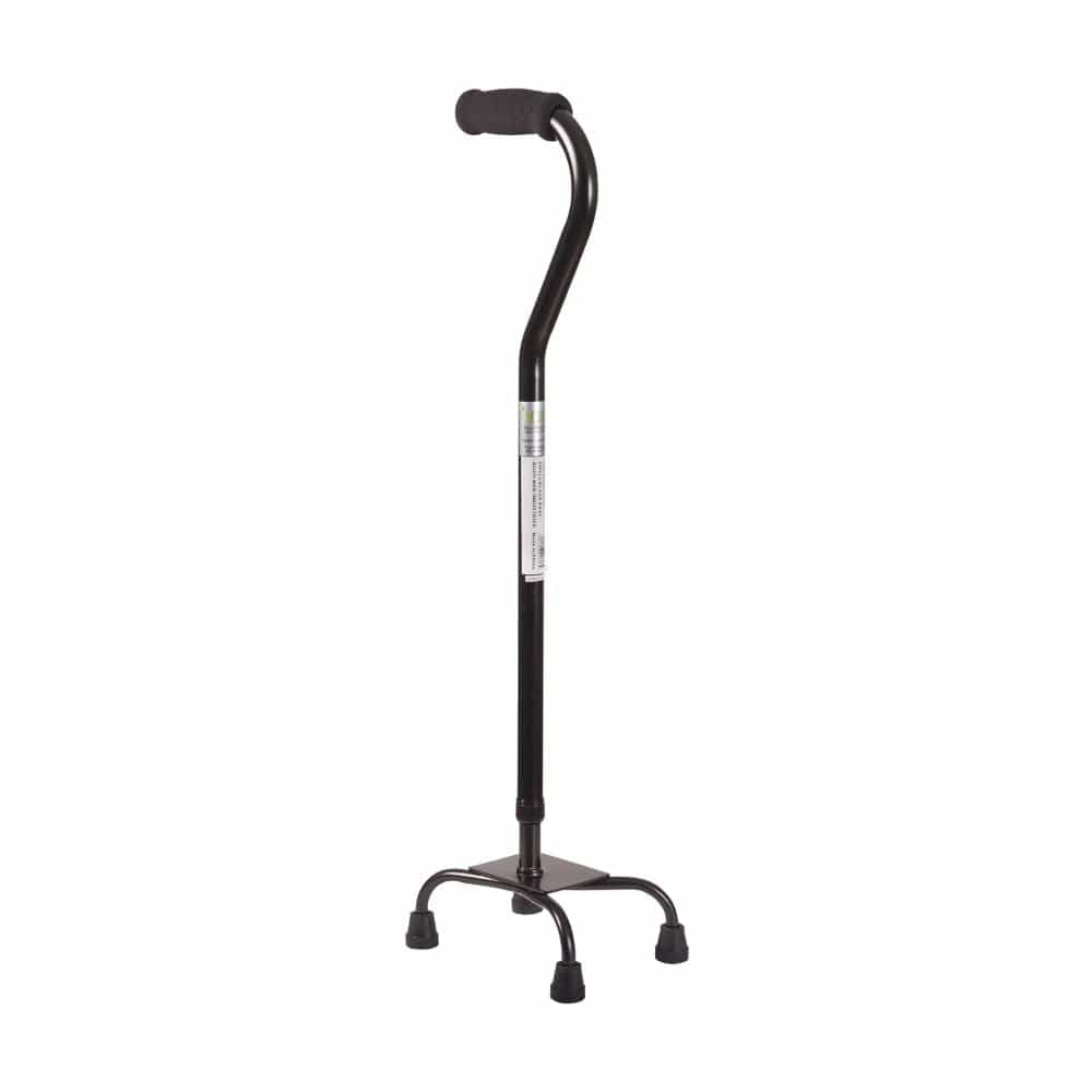 Black cane with adjustable handle on a white background