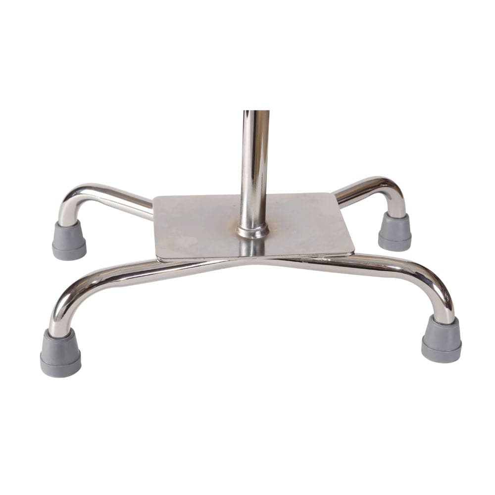 Metal stand with gray rubber feet on a white background