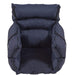 Navy blue inflatable chair on a white background