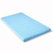 A light blue textured mattress topper or support pad with a raised honeycomb pattern, shown at an angle on a white background.