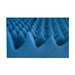 Blue acoustic foam panel with a textured wavy surface, shown in a close-up view against a white background.