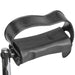 Black metal clip on a white background