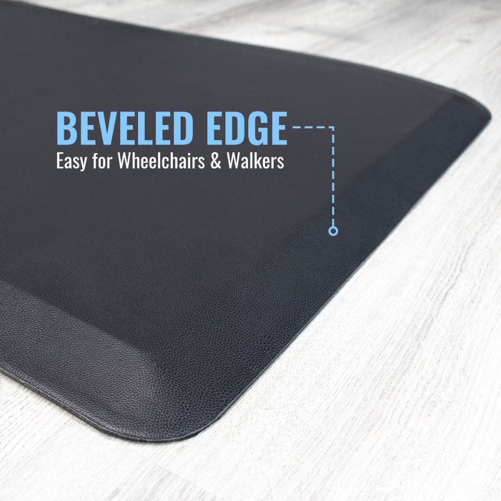 Black mat with beveled edge feature on a light gray background