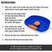 Blue hair rinsing basin with orange neck rest and water plug, accompanied by usage instructions.