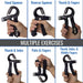 Hand exerciser with different grip techniques and positions on a blue and gray background.