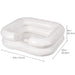 White inflatable pillow with dimensions on a white background