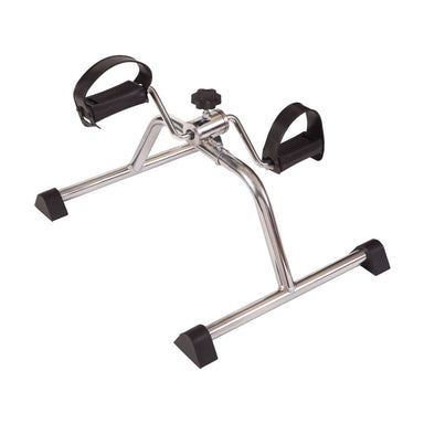 Pedal exerciser with black foot pedals on a white background