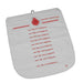 A translucent gray plastic fraction weight bag with red printed measurement markings and a red valve cap, shown on a plain white background.