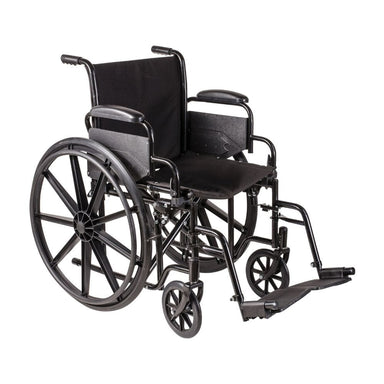 Black wheelchair on a white background