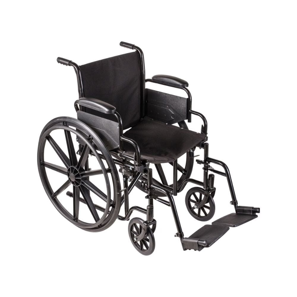 Black wheelchair on a white background
