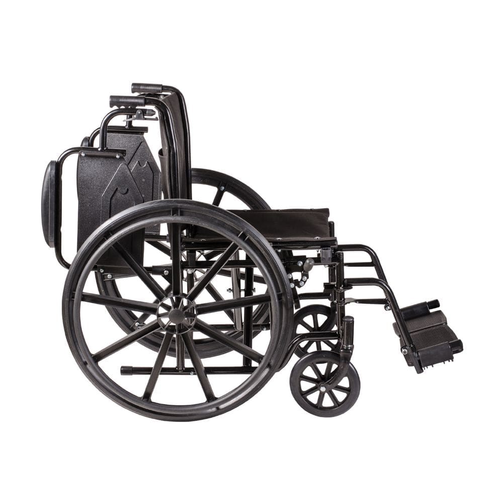 Black wheelchair on a white background