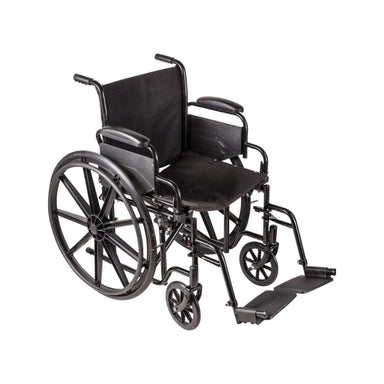 Black wheelchair on a white background