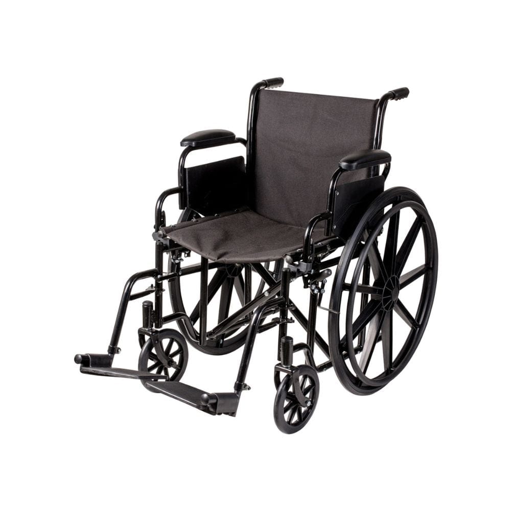 Black wheelchair on a white background