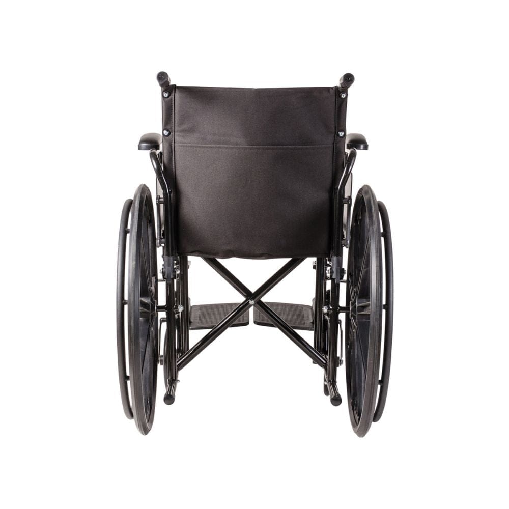 Black manual wheelchair on a white background