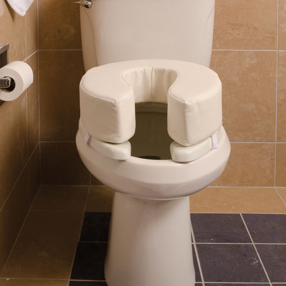 Toilet seat cover on a toilet in a bathroom setting