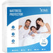DMI mattress protector packaging with a family on a bed