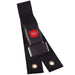 Black seat belt with a red 'PRESS' button on a white background