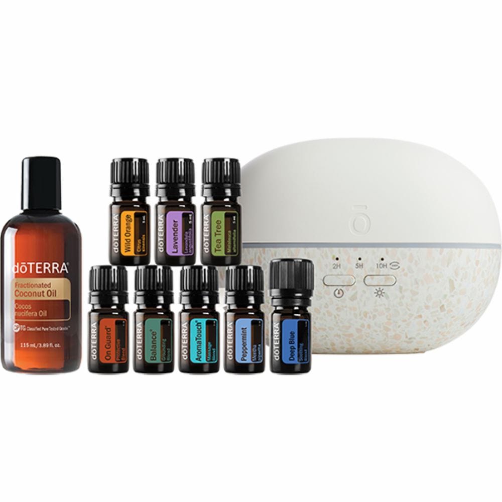 Doterra AromaTouch Diffused - Pebble Diffuser with 8 oils & 1 bottle o ...