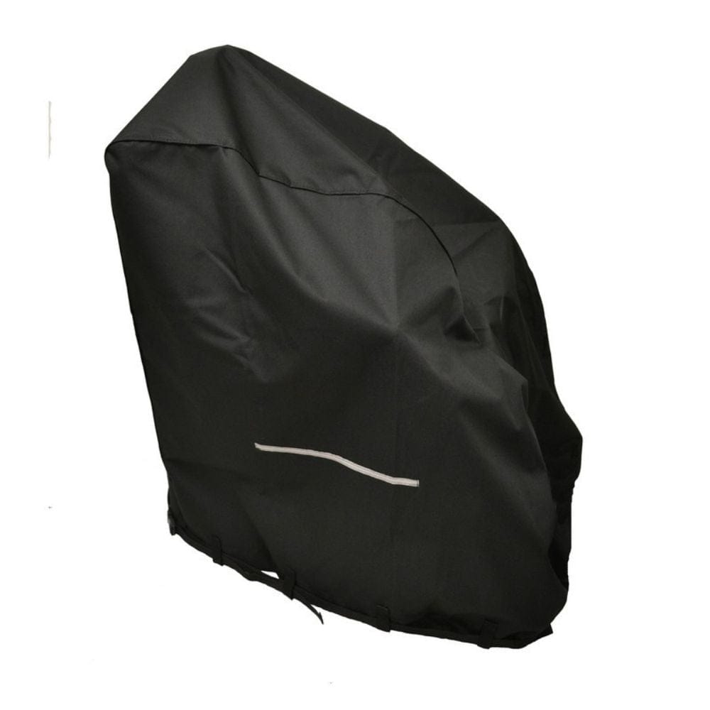 Black motorcycle cover on a white background