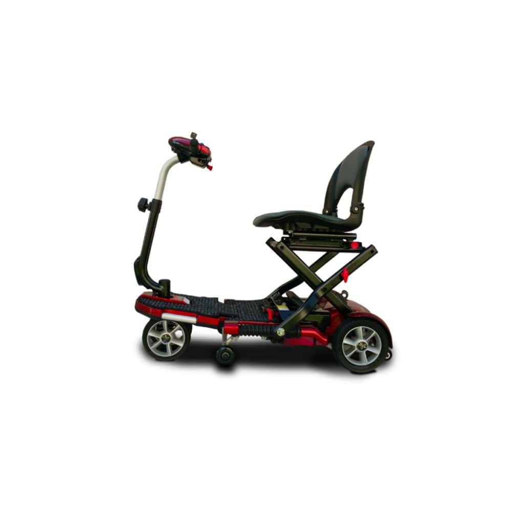 Child's scooter with a seat attachment on a white background