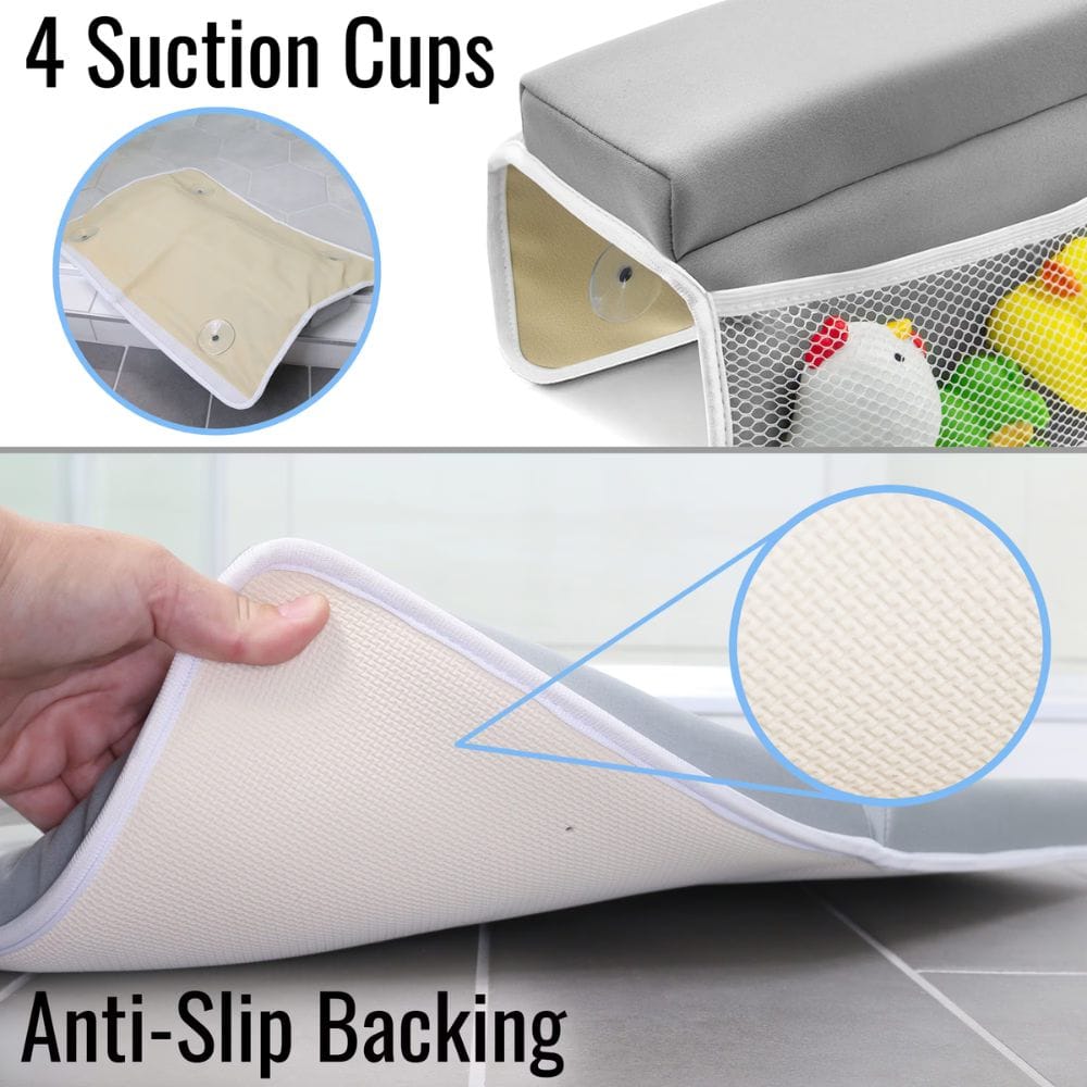 Product with suction cups and anti-slip backing, used for cleaning under furniture.