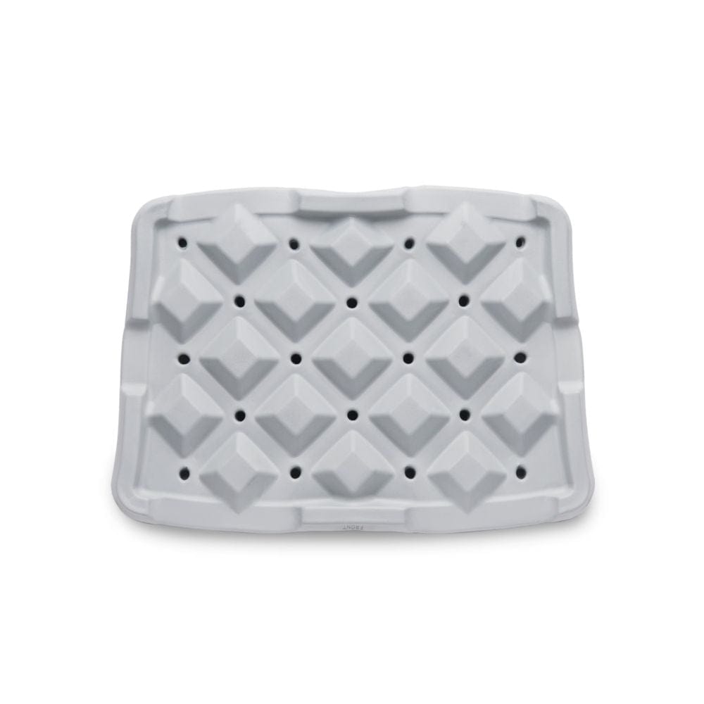 Gray pet mat with diamond pattern on a white background