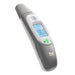Digital ear thermometer with a digital display on a white background