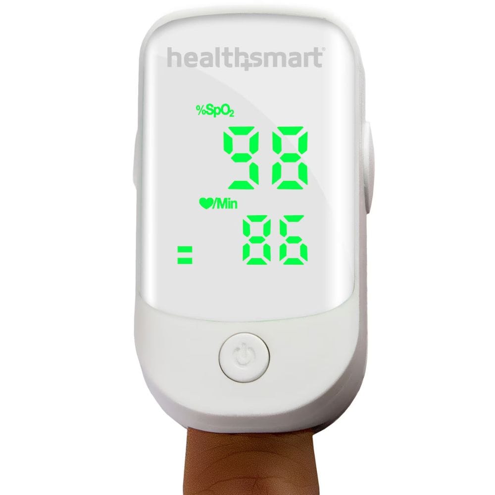 Healthsmart pulse oximeter on a white background