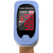 Pulse oximeter with blue casing on a white background