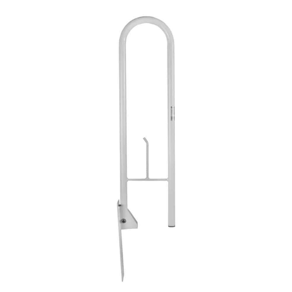 White metal handrail on a white background