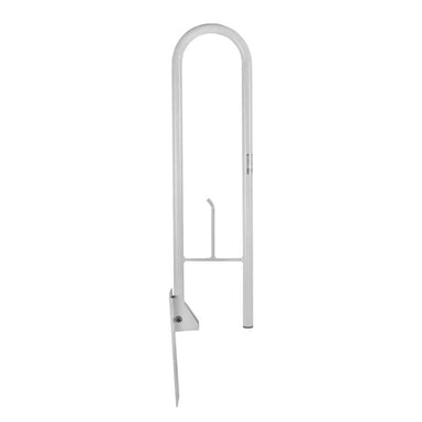 White metal handrail on a white background