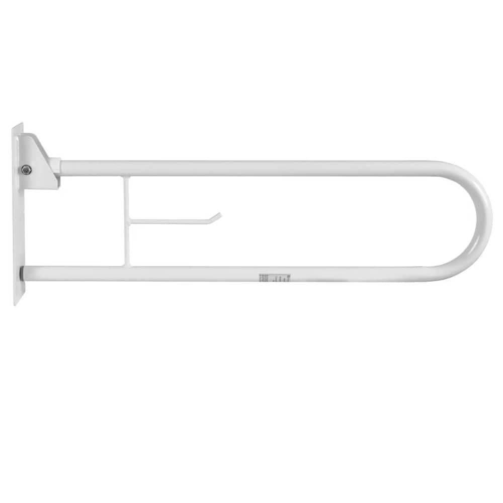 White grab bar on a white background