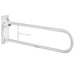 White grab bar mounted on a white background